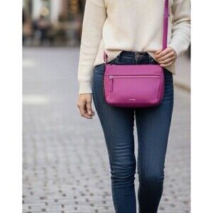 Vera Bradley Leather Small Crossbody Purse in Wild Berry NWT!!